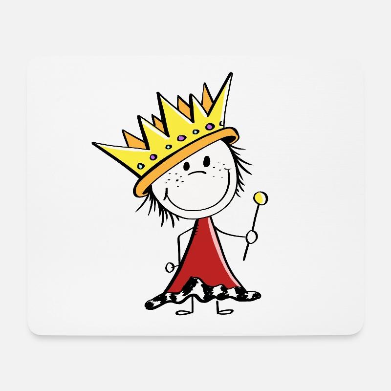 Süßer kleiner König - Könige - Strichmännchen - Mousepad (Querformat) - Weiß