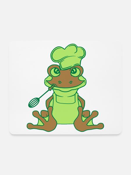 koch chef kochen lecker essen muetze schuerze gril - Mousepad (Querformat) - Weiß
