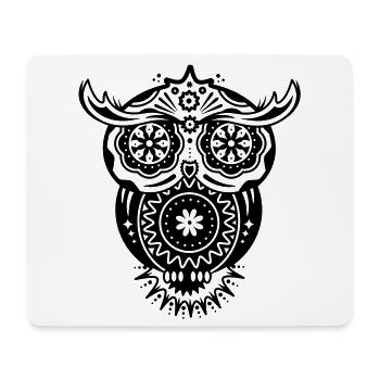 Eule mit verschiedenen Verzierungen im - Mousepad (Querformat) - Weiß - Vorne