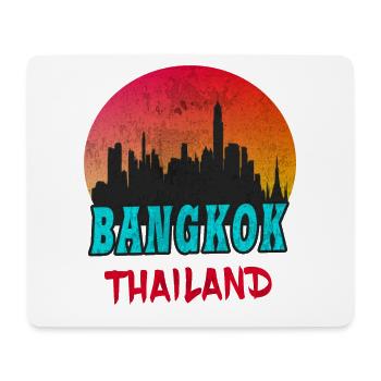 Bangkok Skyline / Thailand Gift Vintage Retro - Mouse Pad (horizontal) - white - Front