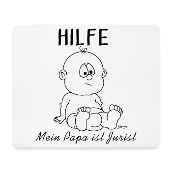 Hilfe, mein Papa ist Jurist - Mousepad (Querformat) - Weiß - Vorne