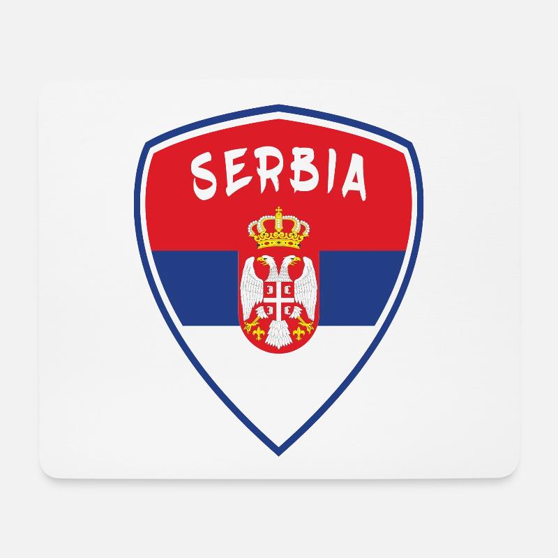 Serbien Wappen Design / Geschenk Belgrad Balkan - Mousepad (Querformat) - Weiß