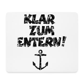Klar zum Entern Segel Segeln (Vintage/Schwarz) - Mousepad (Querformat) - Weiß - Vorne