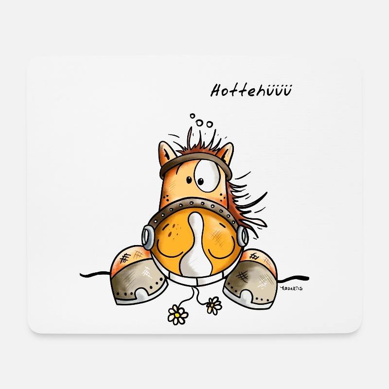 Hottehüüü Pferd - Pferde - Lachen - Grinsen - Tier - Mousepad (Querformat) - Weiß