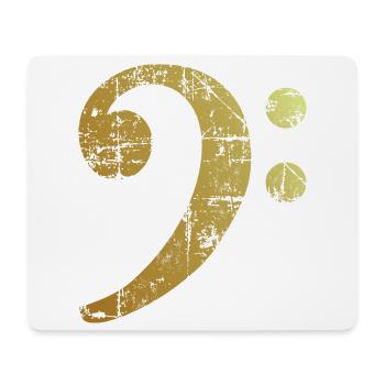 Bassschlüssel (Vintage Goldgelb) Bassisten Bass - Mousepad (Querformat) - Weiß - Vorne