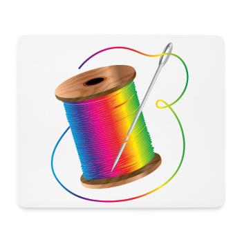 luminous sewing thread in rainbow colors with needle - Mouse Pad (horizontal) - white - Front