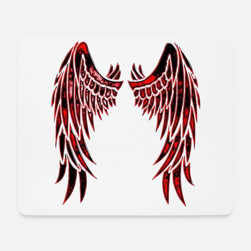 Flügel Nr. 03 - Design B - Mousepad (Querformat) - Weiß