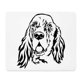 Tête de setter anglais - Tapis de souris (format paysage) - blanc - Devant