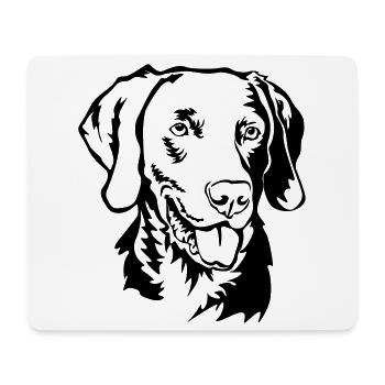 Weimaraner Kopf - Mousepad (Querformat) - Weiß - Vorne