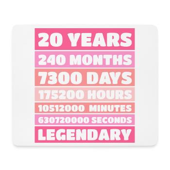 20 Years Legendary - Anniversary, Anniversary, Company - Mouse Pad (horizontal) - white - Front