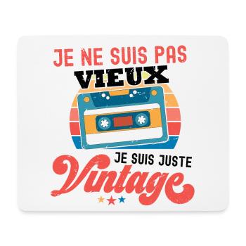 Je ne suis pas Vintage Cassette - Tapis de souris (format paysage) - blanc - Devant