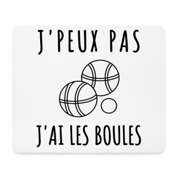 T shirt pétanque j' ai les boules humour cadeau - Tapis de souris (format paysage) - blanc - Devant
