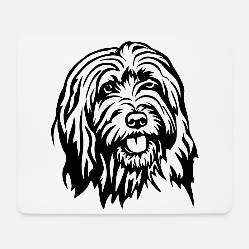 Gos d'atura Catala Kopf - Mousepad (Querformat) - Weiß