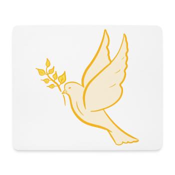 Colombe de la paix, dessinée à la main. Symbole de paix - Tapis de souris (format paysage) - blanc - Devant