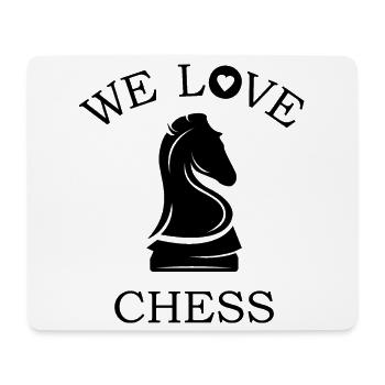 we love chess chess rook horse icon graphic icon - Mouse Pad (horizontal) - white - Front