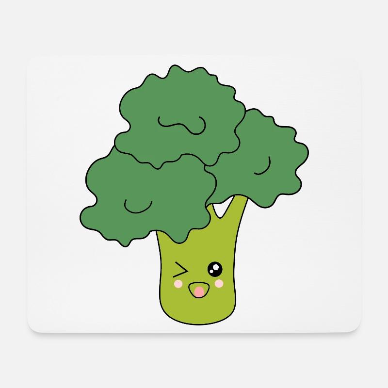 Kawaii Brokkoli Gemüse vegan - Mousepad (Querformat) - Weiß