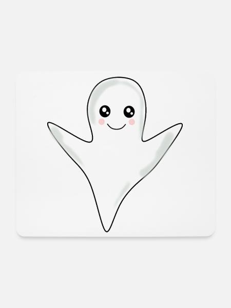 Halloween T-shirt Gespenst spooky cute Shirt - Mousepad (Querformat) - Weiß