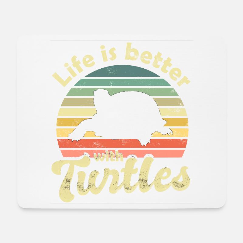 Schildkröte Schildkröten - Mousepad (Querformat) - Weiß