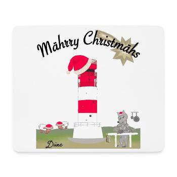Weihnachten Leuchtturm Düne, Helgoland,Wolf - Mousepad (Querformat) - Weiß - Vorne