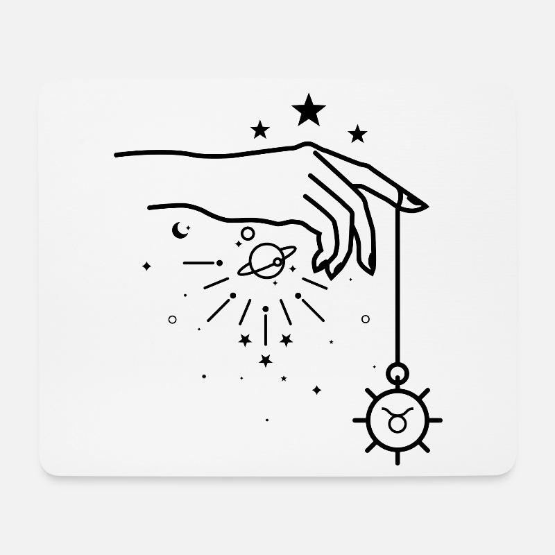 Astrologie du zodiaque Taureau - Tapis de souris (format paysage) - blanc