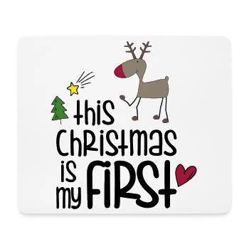 Verspielter Rentier-Weihnachtsmotiv - Mousepad (Querformat) - Weiß - Vorne