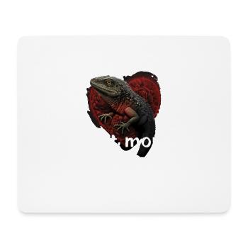 Mon lézard est mon Valentin - Tapis de souris (format paysage) - blanc - Devant