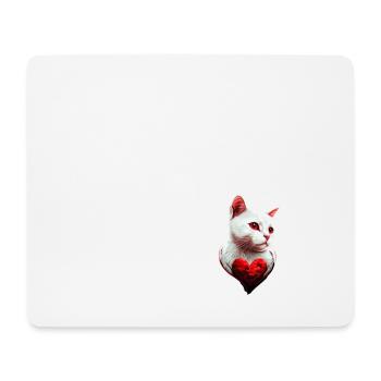 Je suis pas célibataire j'ai un chat - Tapis de souris (format paysage) - blanc - Devant