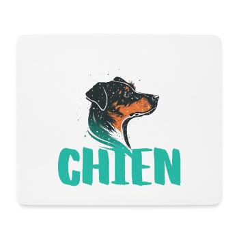 Maman Chien Portrait Énergique - Tapis de souris (format paysage) - blanc - Devant