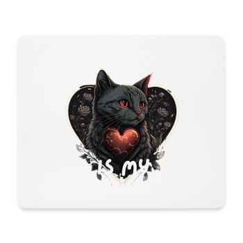 My cat is my Valentine - Mouse Pad (horizontal) - white - Front