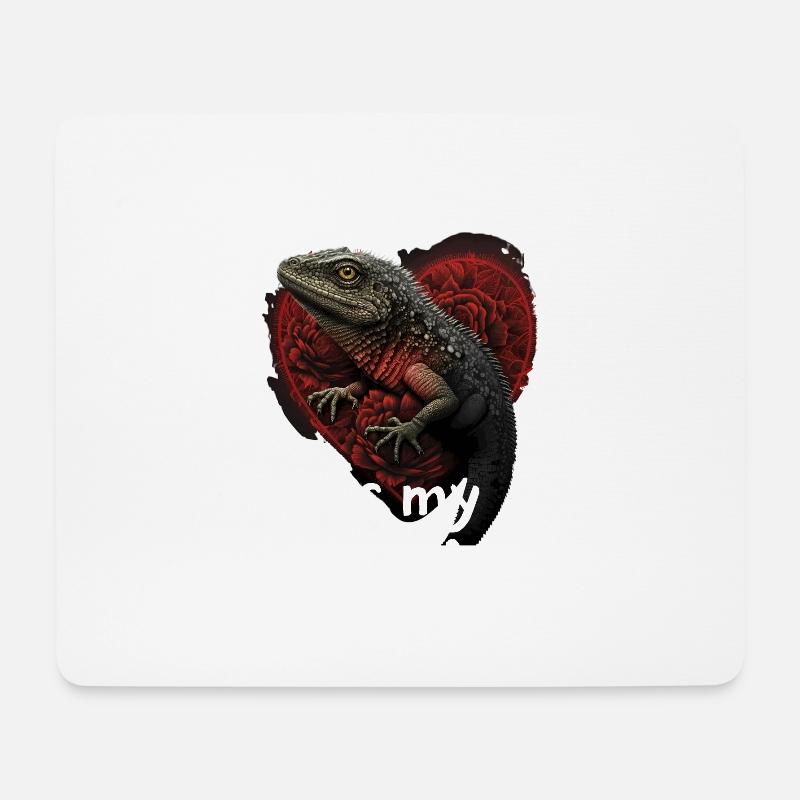 My Lizard, My Valentine - Mouse Pad (horizontal) - white