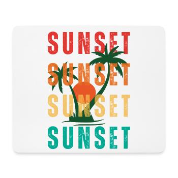 Sunset Palms Repeated Text - Mouse Pad (horizontal) - white - Front