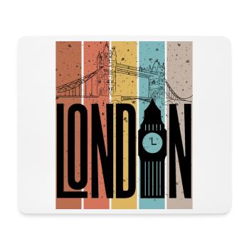 Silhouette des Blocs de Couleur de Londres - Tapis de souris (format paysage) - blanc - Devant