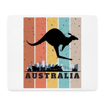 Kangourou sur la ligne d’horizon australienne - Tapis de souris (format paysage) - blanc - Devant
