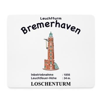 Bremerhaven, Wahrzeichen Loschenturm, Info - Mousepad (Querformat) - Weiß - Vorne