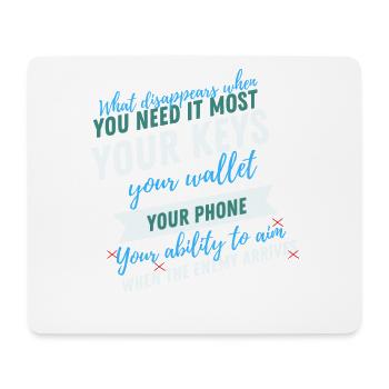 Schlüssel Wallet Handy Zitat Tee Art - Mousepad (Querformat) - Weiß - Vorne