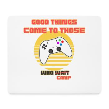 Retro Arcade Gaming Camp Logo - Mouse Pad (horizontal) - white - Front