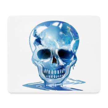 extravagant melting skull in ice colours - Mouse Pad (horizontal) - white - Front