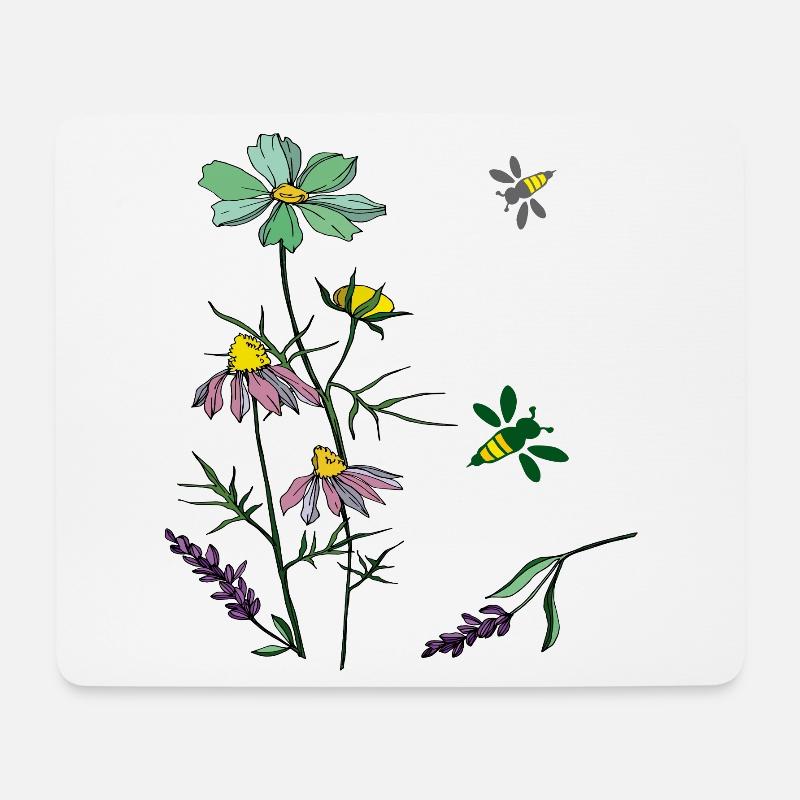 Bienen, Kräuter, Natur - Mousepad (Querformat) - Weiß