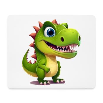 Design de T-shirt Dino Sourire Vert Soleil - Tapis de souris (format paysage) - blanc - Devant