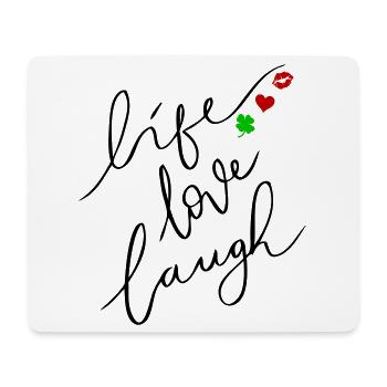 leben, lieben, lachen - Mousepad (Querformat) - Weiß - Vorne