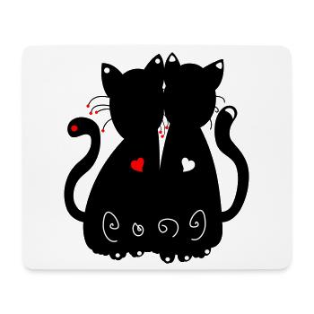 chats noirs - Tapis de souris (format paysage) - blanc - Devant
