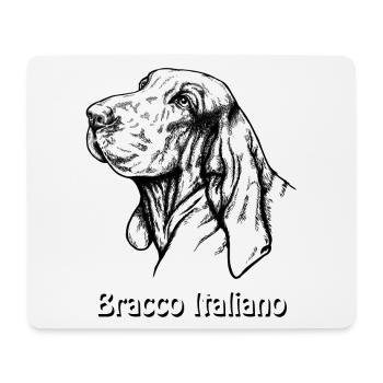 Bracco Italiano Portrait with text - Mouse Pad (horizontal) - white - Front