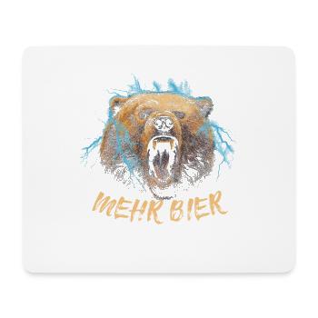 Bär brüllt Mehr Bier - Mousepad (Querformat) - Weiß - Vorne