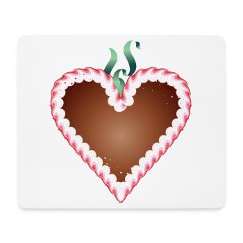 Lebkuchenherz Volksfest mit Zuckerguß und Schleife - Mousepad (Querformat) - Weiß - Vorne