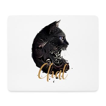 Cat Mom Ornamental Black Gold - Mouse Pad (horizontal) - white - Front