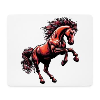 Cheval - Tapis de souris (format paysage) - blanc - Devant