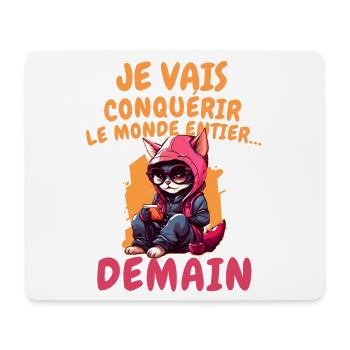 Chat urbain conquérant demain - Tapis de souris (format paysage) - blanc - Devant