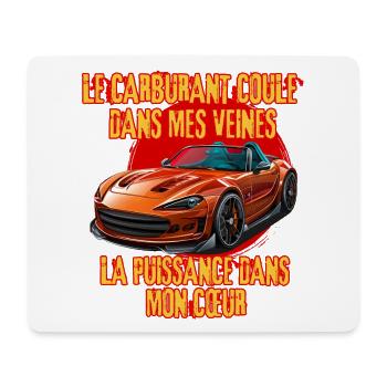 Puissance et Carburant Voiture Rouge - Tapis de souris (format paysage) - blanc - Devant