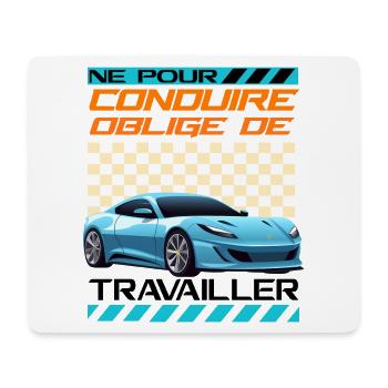 Voiture sportive néon rétro racing - Tapis de souris (format paysage) - blanc - Devant