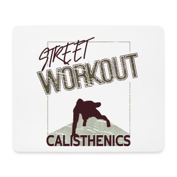Street Workout – Calisthenics Design - Mousepad (Querformat) - Weiß - Vorne